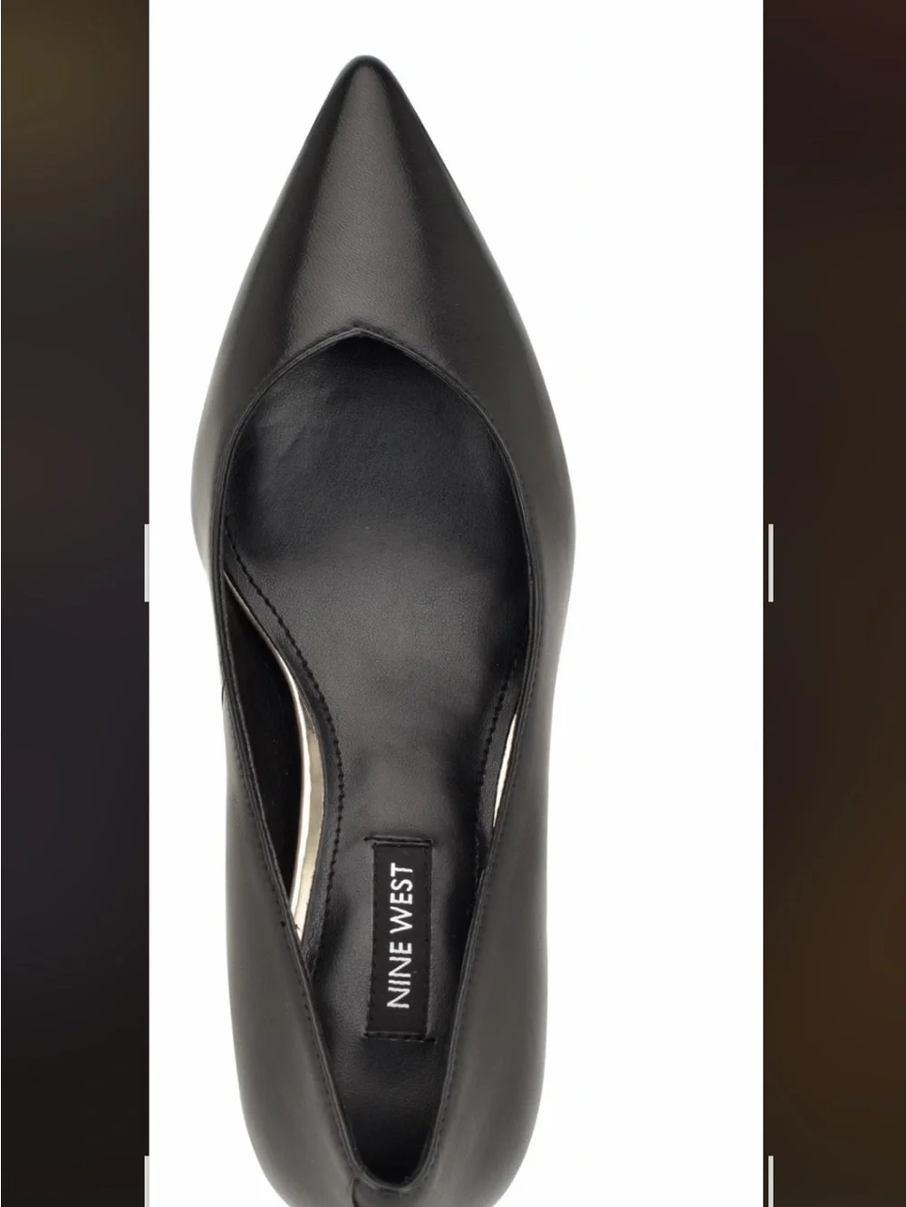 Nine West Black Pointed-Toe Pump with Metallic Accent Heel